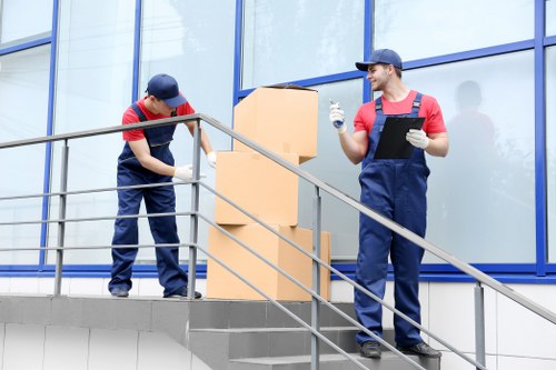 Commercial movers assisting a business relocation in New Malden