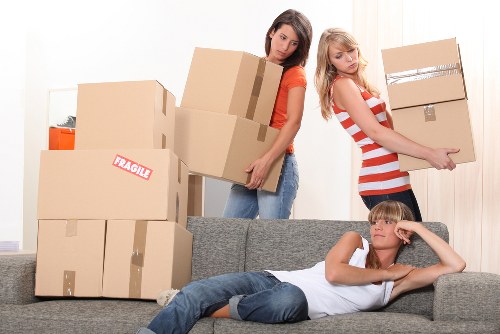 Local moving van service in New Malden residential street