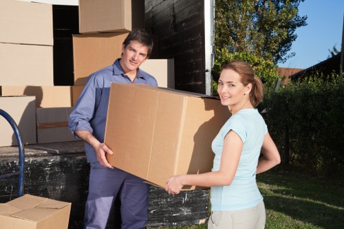 Moving day preparation with a removal van in New Malden